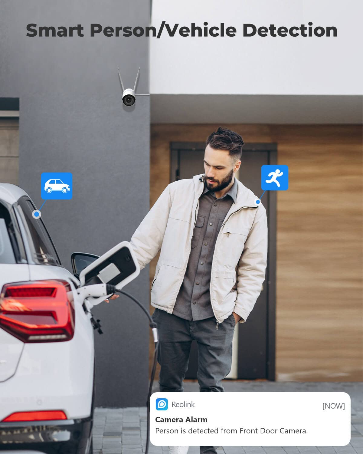 Reolink Plug In Outdoor Wifi Security Camera, 5Mp Hd Dual Band Wired Wi Fi Camera For Home Security 2.4/5 Ghz, Smart Detection, Motion Detection, Night Vision, Ip67 Waterproof, Rlc 510Wa