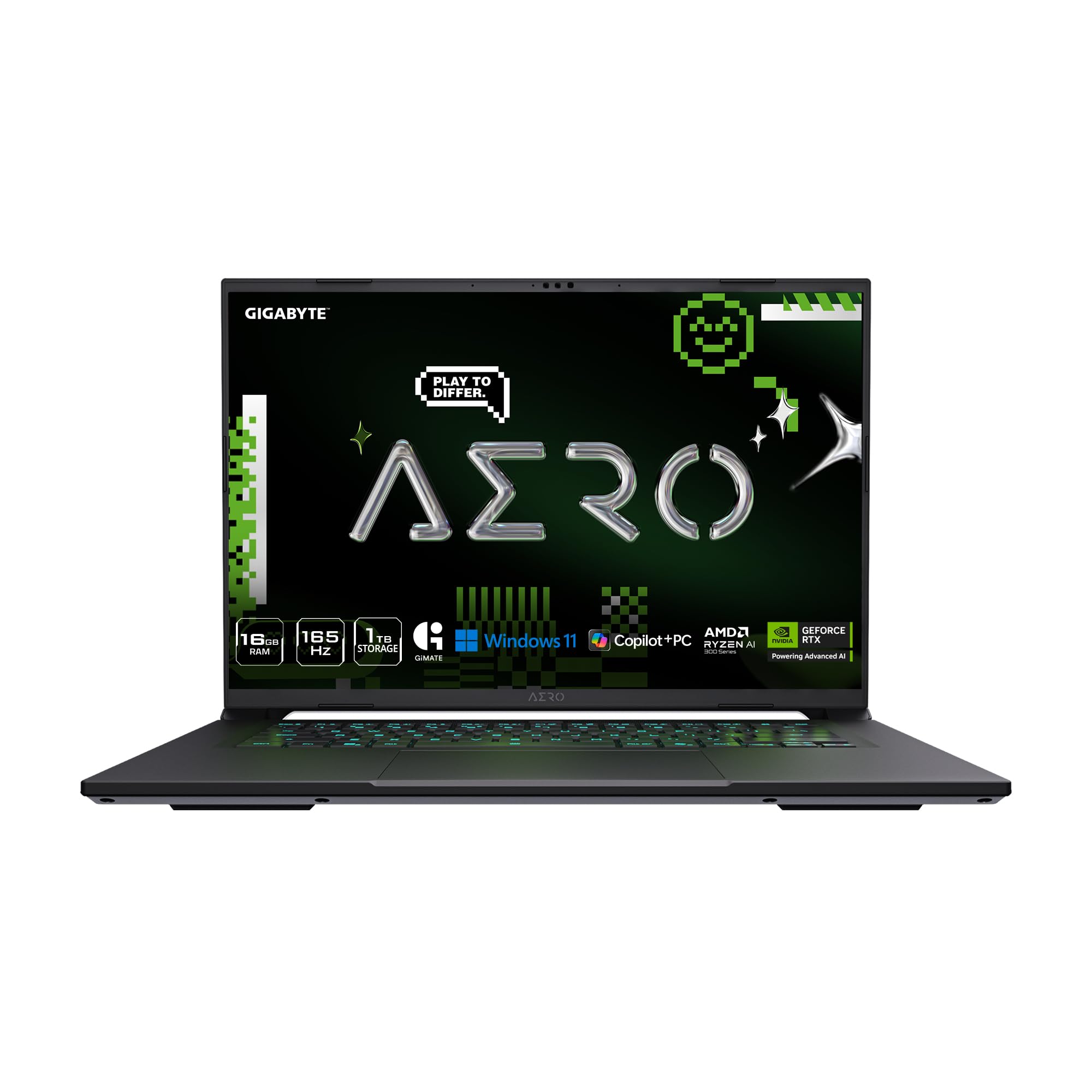 GIGABYTE AERO X16; Copilot+ PC - 165Hz 2560x1600 WQXGA - NVIDIA GeForce RTX 5050 - AMD Ryzen AI 7 350-1TB SSD with 16GB DDR5 RAM