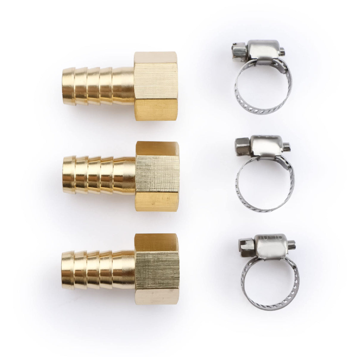 Us Solid Brass Hose Barb Fitting, Adapter, 12 Barb X 38 Npt Female, 3 Pcs