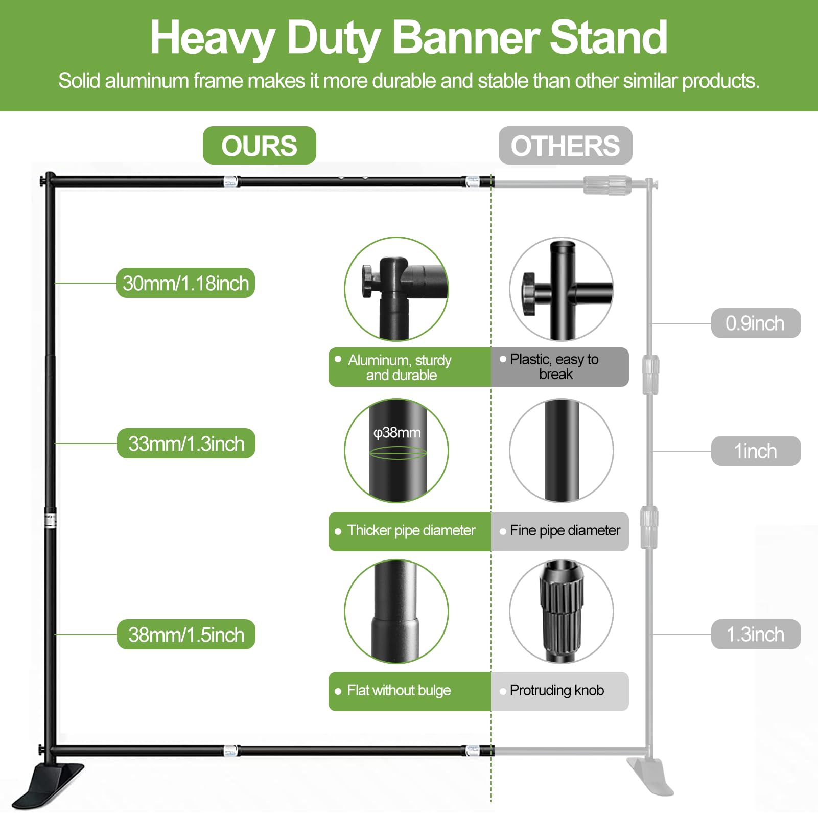Fudesy 10X10 Ft Backdrop Banner Stand, Heavy Duty Adjustable Background Stand Kit With Carrying Bag, Step And Repeat Photography