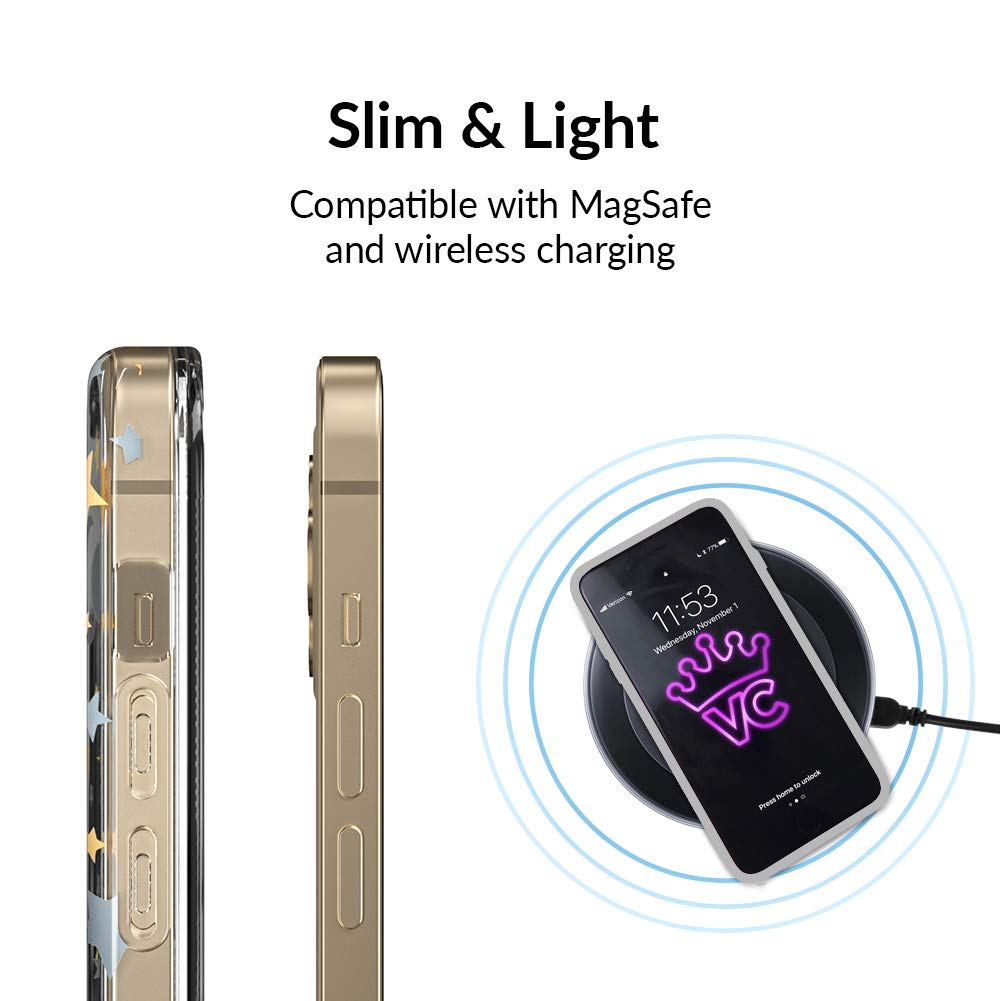 Velvet Caviar Clear Phone Case iPhone 12 Pro Max 8ft Drop Tested Polycarbonate Stars and Moon