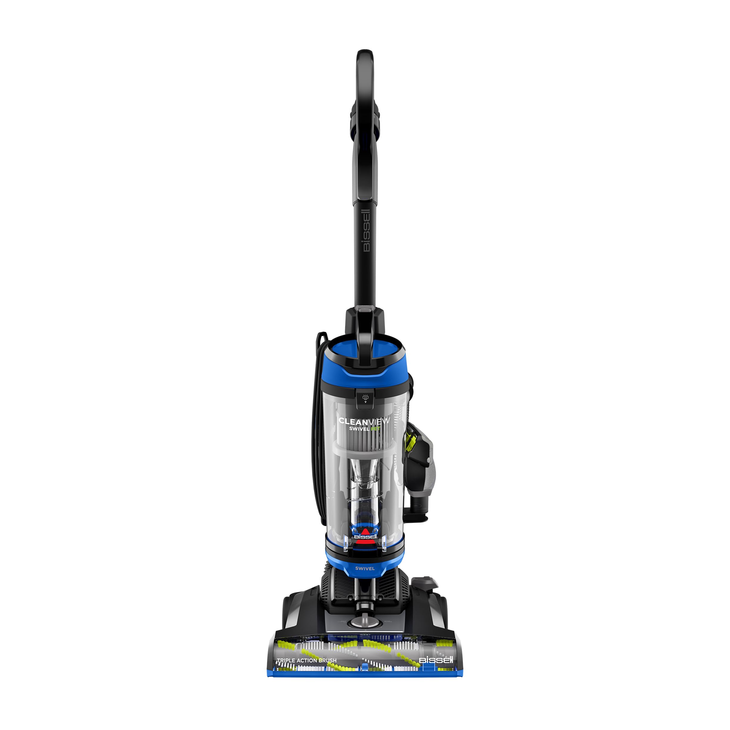 Bissell Cleanview Swivel Vacuum With Triple Action Brush Roll, Swivel Steering, Extension Wand, Easy Empty Dirt Tank, Multi Cycl