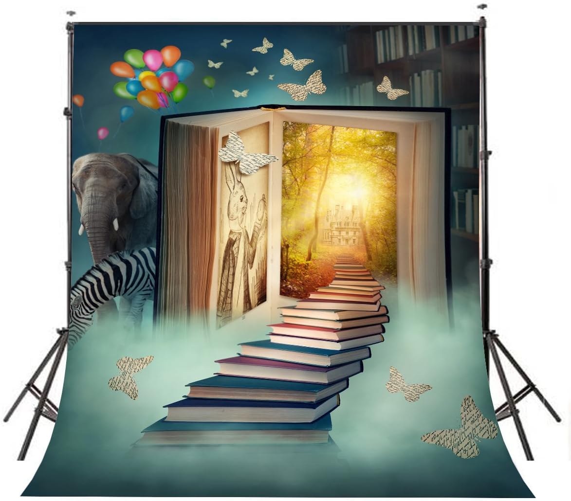 Lylycty Fairy Tale Background For Photo 5X7Ft Children Theme Book World Elephant Zebra Photography Backdrop Studio Props Wall Ly033