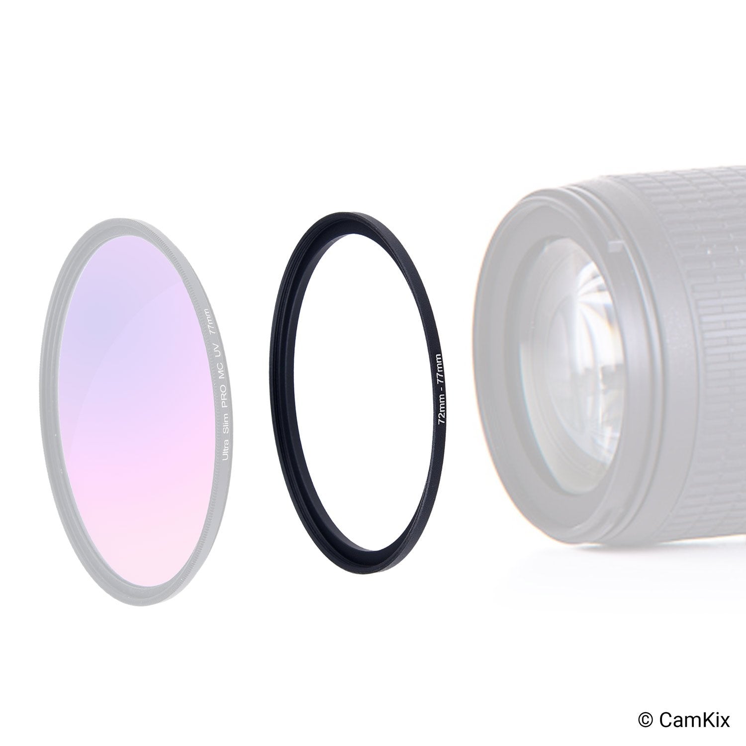 Step Up Lens Filter Adapter Rings   Set Of 9   Allows You To Fit Larger Size Lens Filters On A Lens With A Smaller Diameter   Sizes: 37 49, 49 52, 52 55, 55 58, 58 62, 62 67, 67 72, 72 77, 77 82 Mm