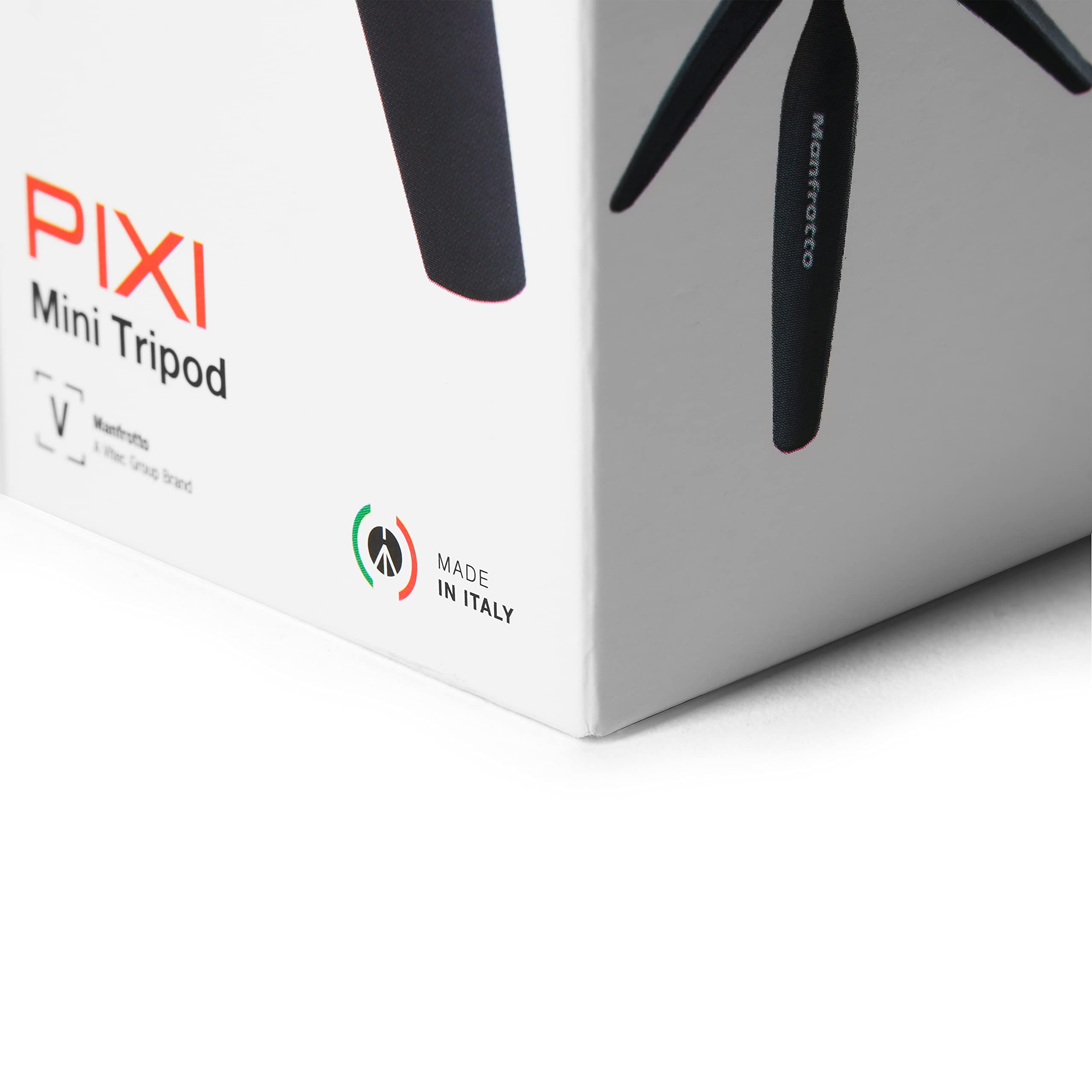 Manfrotto Mtpiximii B, Pixi Mini Tripod With Handgrip For Compact System Cameras, For Dslr, Mirrorless, Video, Made In Italy, Technopolymer And Aluminum, Black