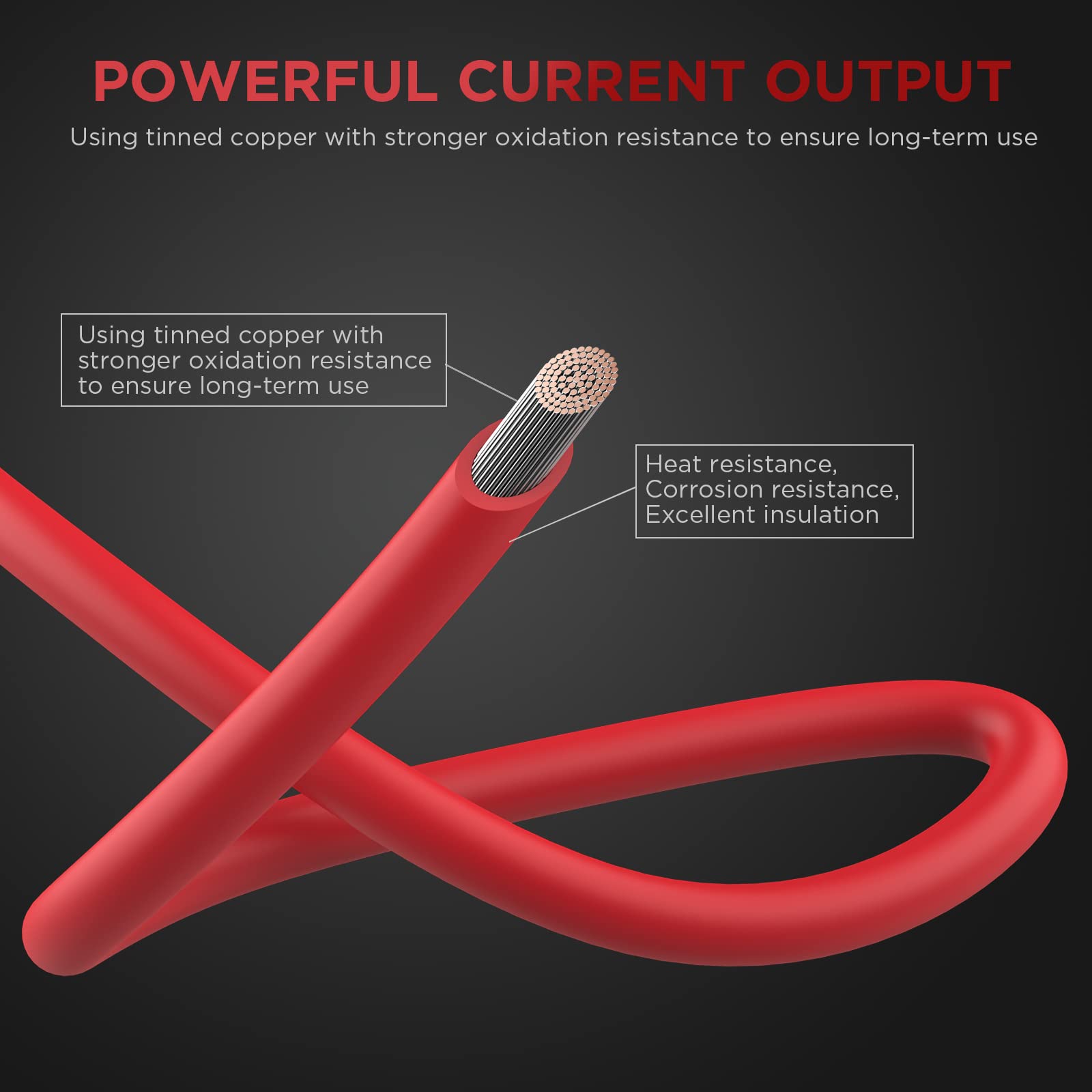 3/8'' Ring Eyelet Terminal Battery Boost Cable Heavy Duty 30A Fuse 12V/24V 12Awg Cord 6Ft