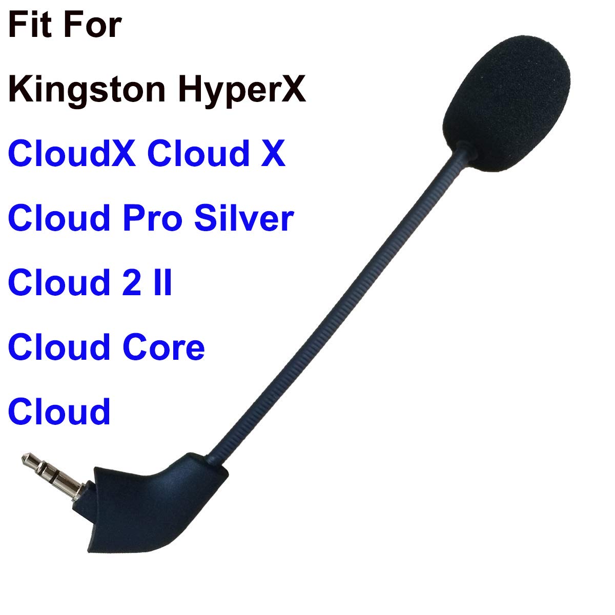 BUTIAO Cloud 2 Mic Replacement - 3.5mm Boom Microphone for Kingston HyperX Cloud 2, PS4, Xbox One, Nintendo Switch - Black, Old Version