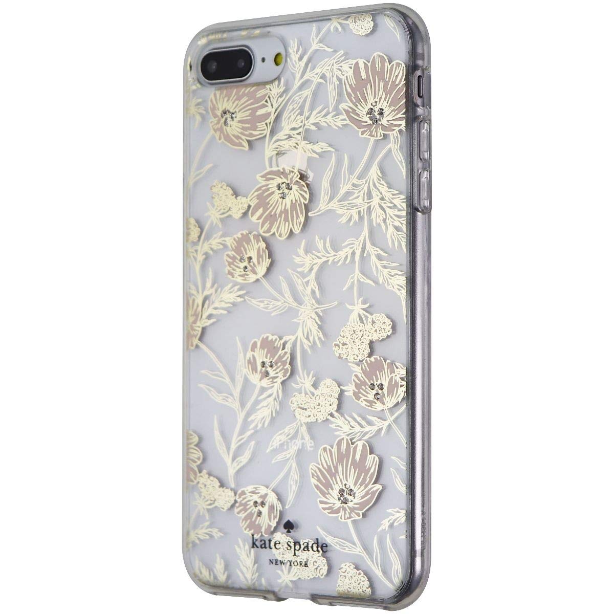 Kate Spade Hybrid Case For Iphone 8 Plus / 7 Plus   Clear / Pink Blossoms / Gems