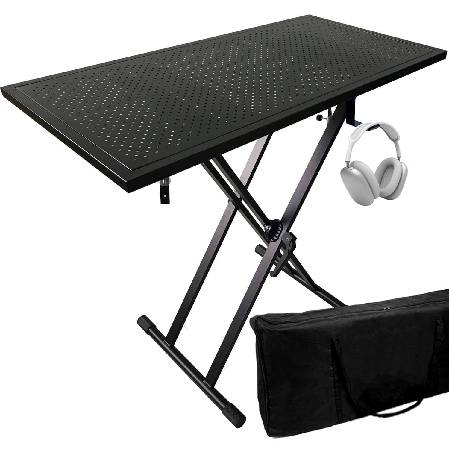 JILLSKY DJ Table Stand Audio Mixer Stand Portable Booth - 35 x 17.3 Versatile DJ Booth Stand for Piano, Laptops, Controllers, Mi