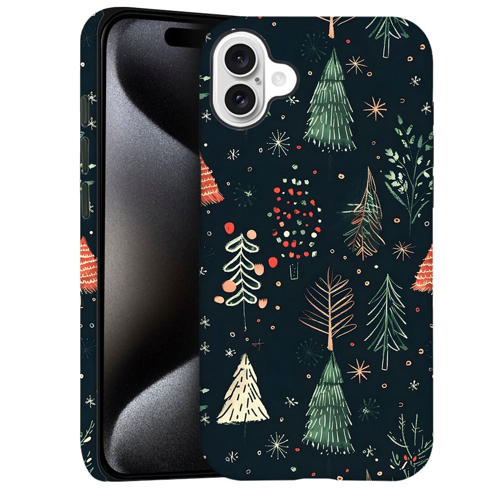 Case for iPhone 16 - Slim Fit Anti-Scratch Phone Case for Girl Women - Cute Christmas Tree (Frosted)
