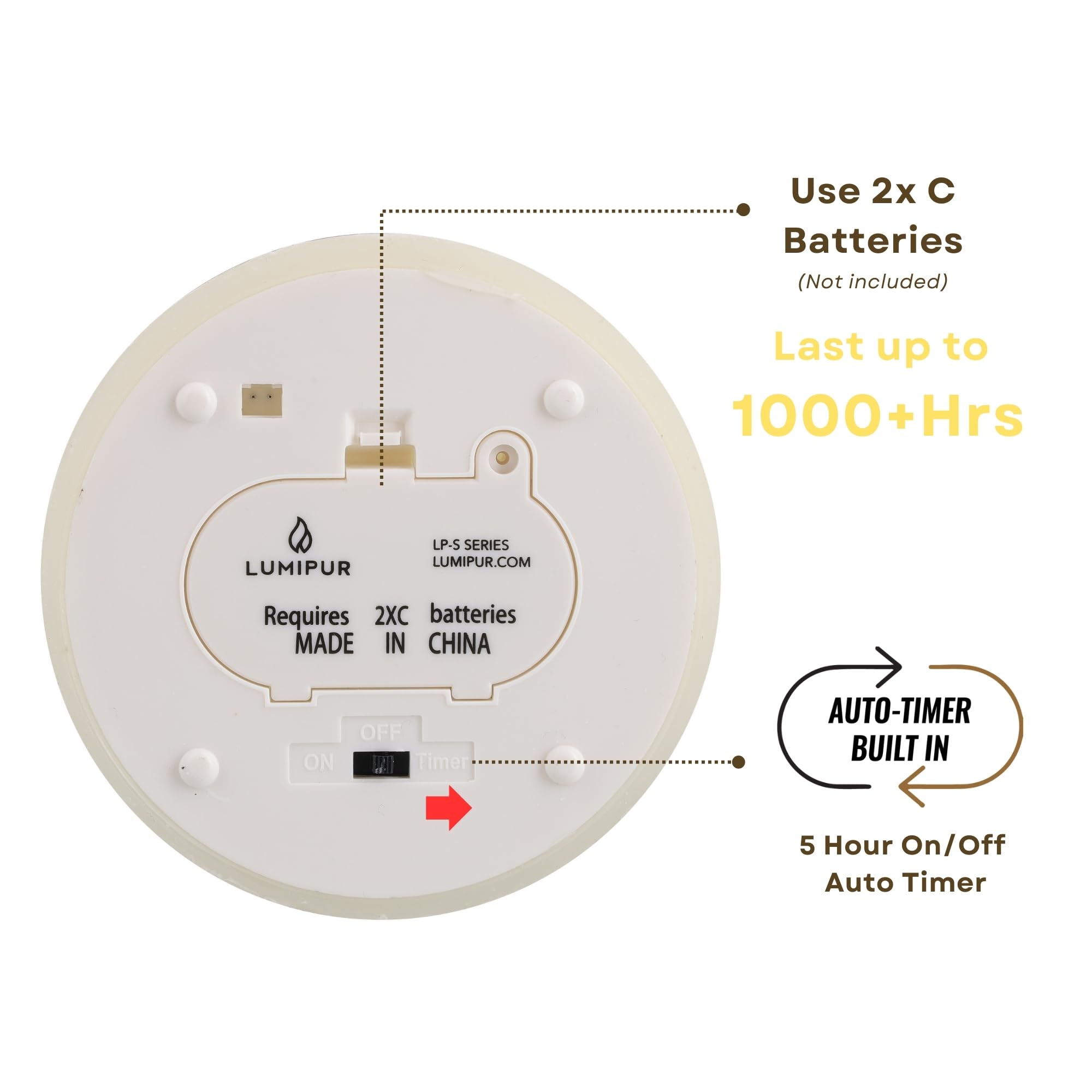 Lumipur Signature Coastal Collection Natural Glow Flickering Flameless Led Wax Pillar Candle With Seashell Embed (White, 3.5'' X