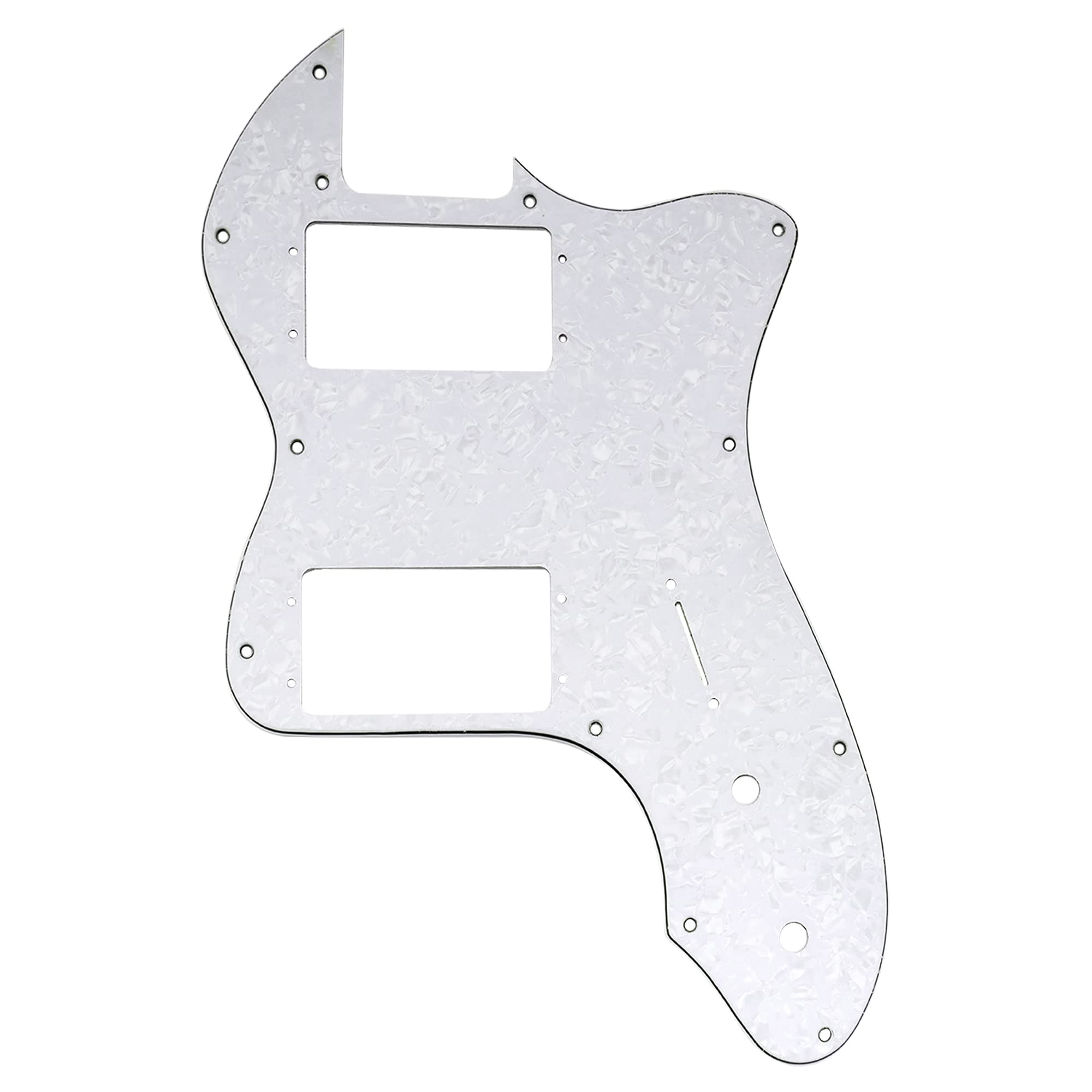 Musiclily Pro 12 Holes Wide Range Hh Guitar Pickguard For Usa/Mexico Fender 72 Tele Thinline Style Electric Guitar, 4Ply White P