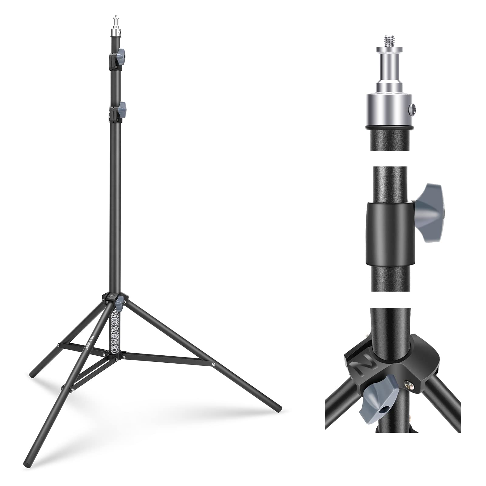 Neewer Photography Light Stand 2.85 6.6Ft/87 200Cm, Spring Loaded Aluminum Tripod Stand With 28Mm Thicker Tube Diameter For Ring