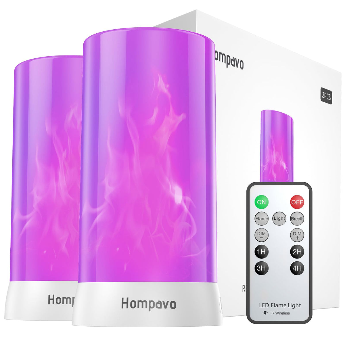Hompavo ?Upgraded? Led Flame Lights With Remote & Timer, Waterproof 4-Mode Rechargeable Battery Operated Flameless Candles, Pill