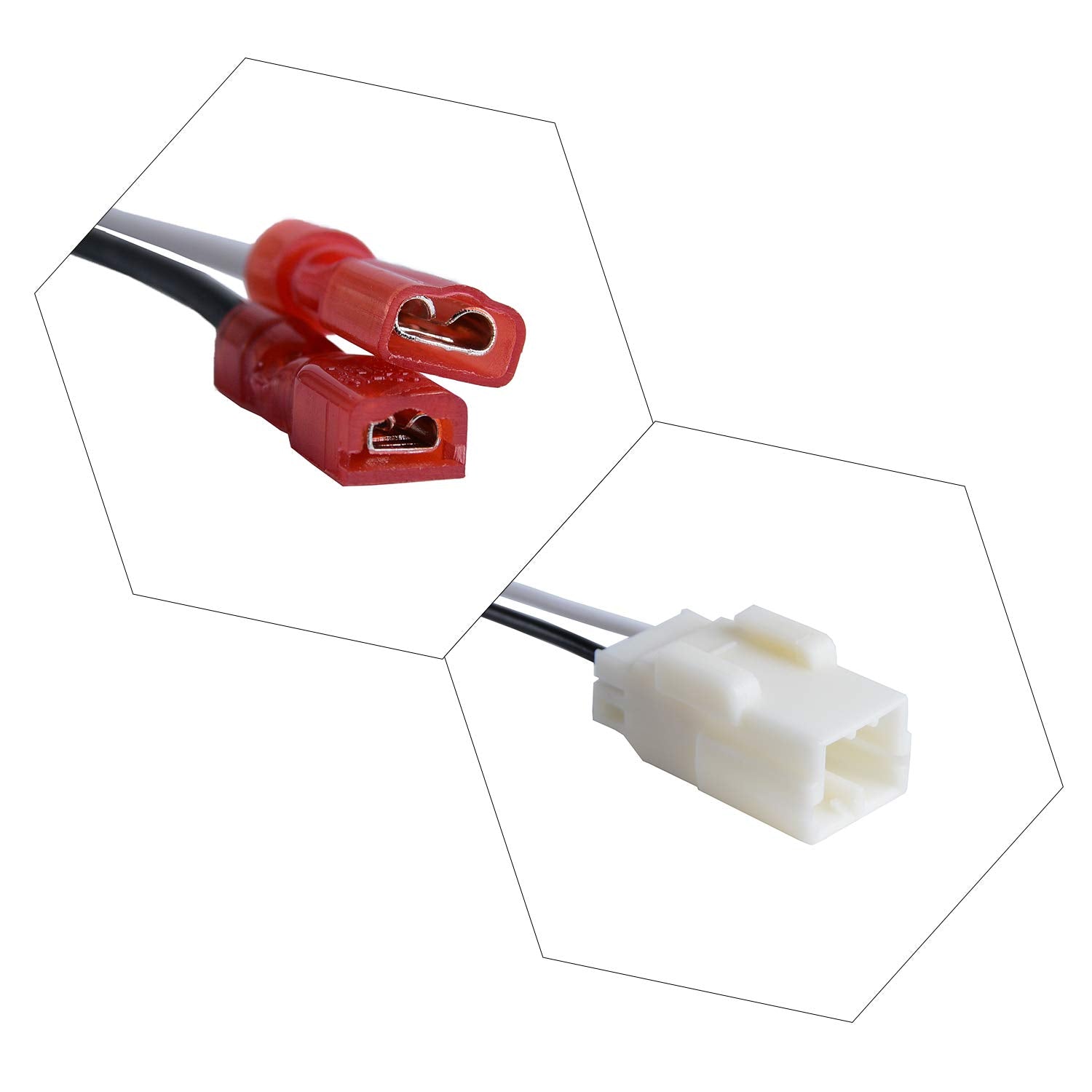 Hstech 72 6514 2 X Pairs (4 Pack) Wire Cable Wiring Harness For Chrysler Dodge Vehicles Speakers Adapter Connector Adaptor Plug