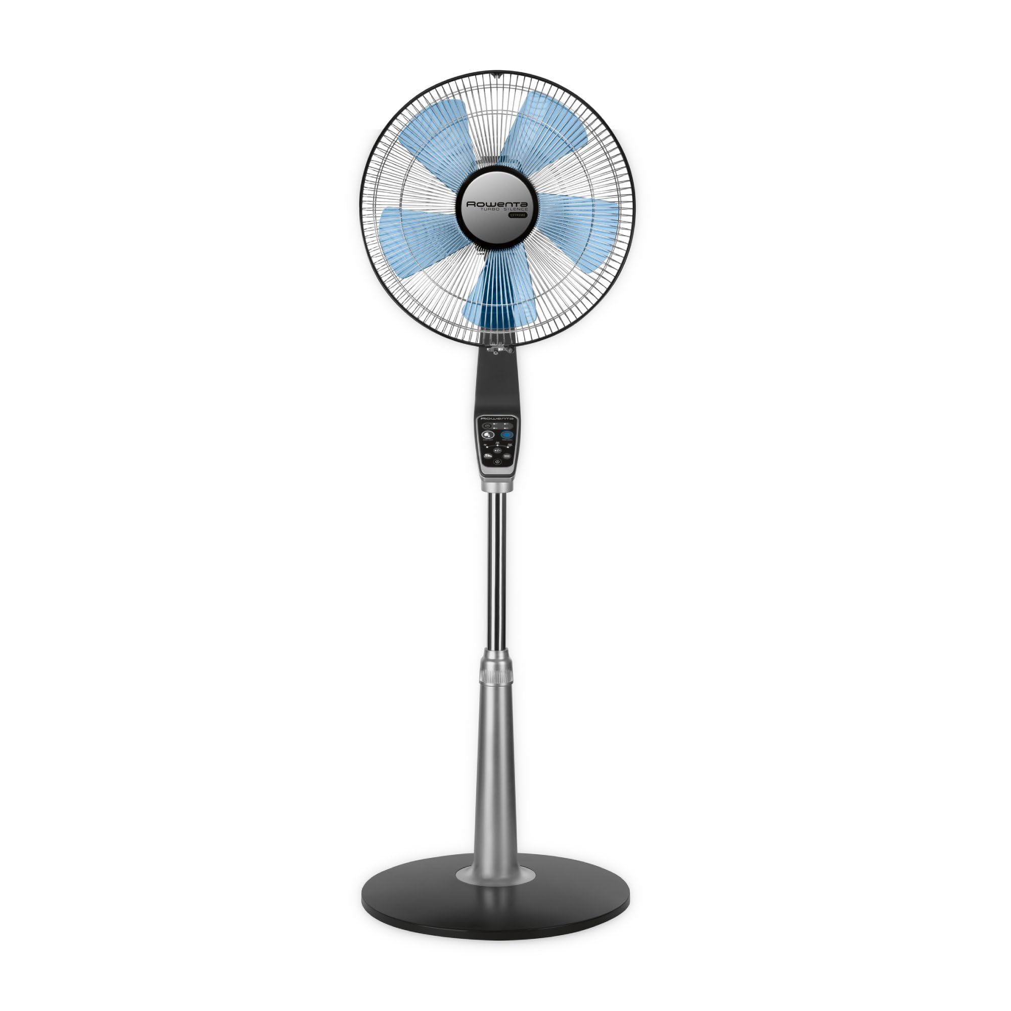 Rowenta Turbo Silence Standing Floor Fan With Remote 53 Inches Ultra Quiet Fan Oscillating, Portable, 5 Speeds, Indoor, Refresh