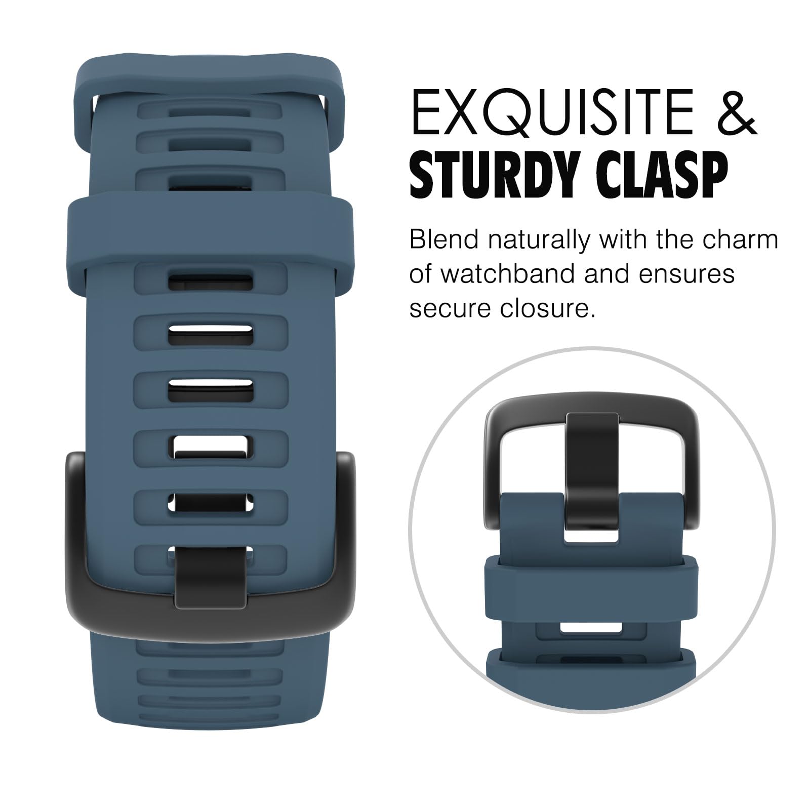 Moko Strap Compatible With Garmin Instinct/Instinct Solar/Tactical/Instinct 2 Gps Smartwatch, 22Mm Soft Silicone Sport Replaceme