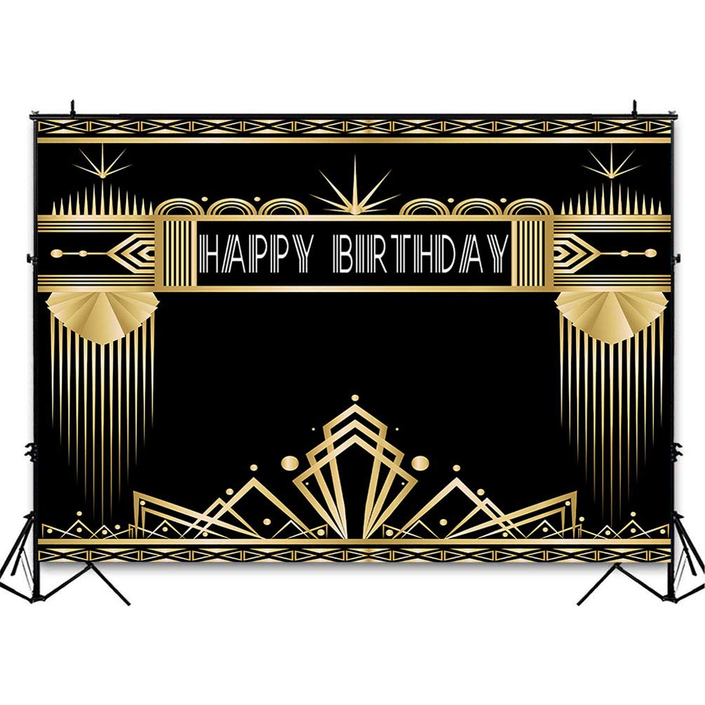 Avezano 7X5Ft Great Gatsby Theme Birthday Party Backdrop Roaring 20S Retro 1920S Photo Booth Backdrop For Adults Birthday Party