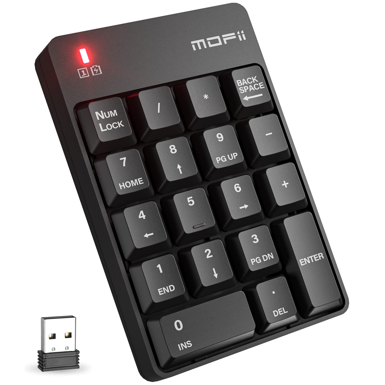 Mofii Wireless Number Pad   2.4G Numeric Keypad Silent 19 Keys Usb Keypads, Portable Financial Accounting Numpad 10 Key For Lapt