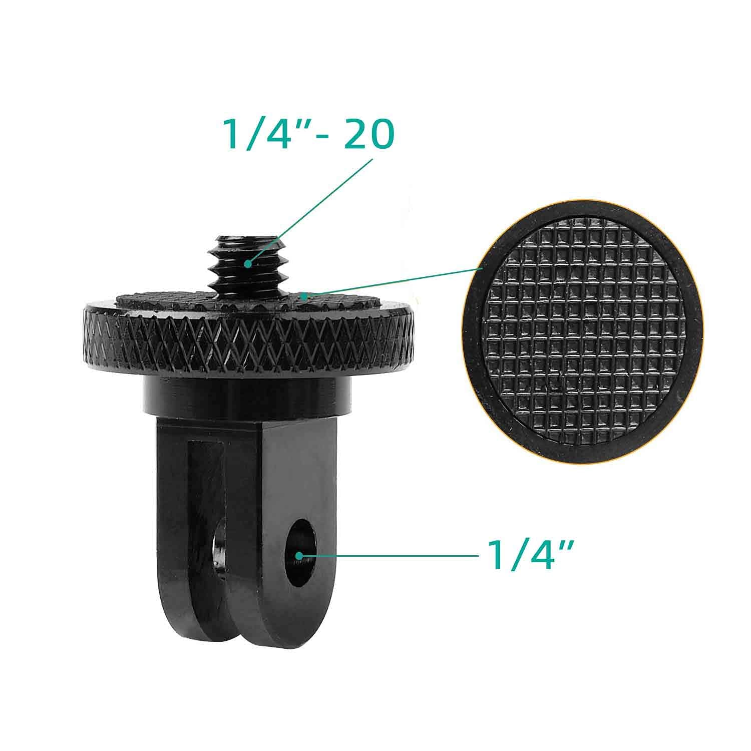 Vizemo Aluminum Camera Tripod Adapter 1/4' 20 Conversion Mounts Compatible With Gopro Action Cameras Insta360 And Other Standard 1/4 Accessories, Quarter Inch Mount For Gopro Ecosystem