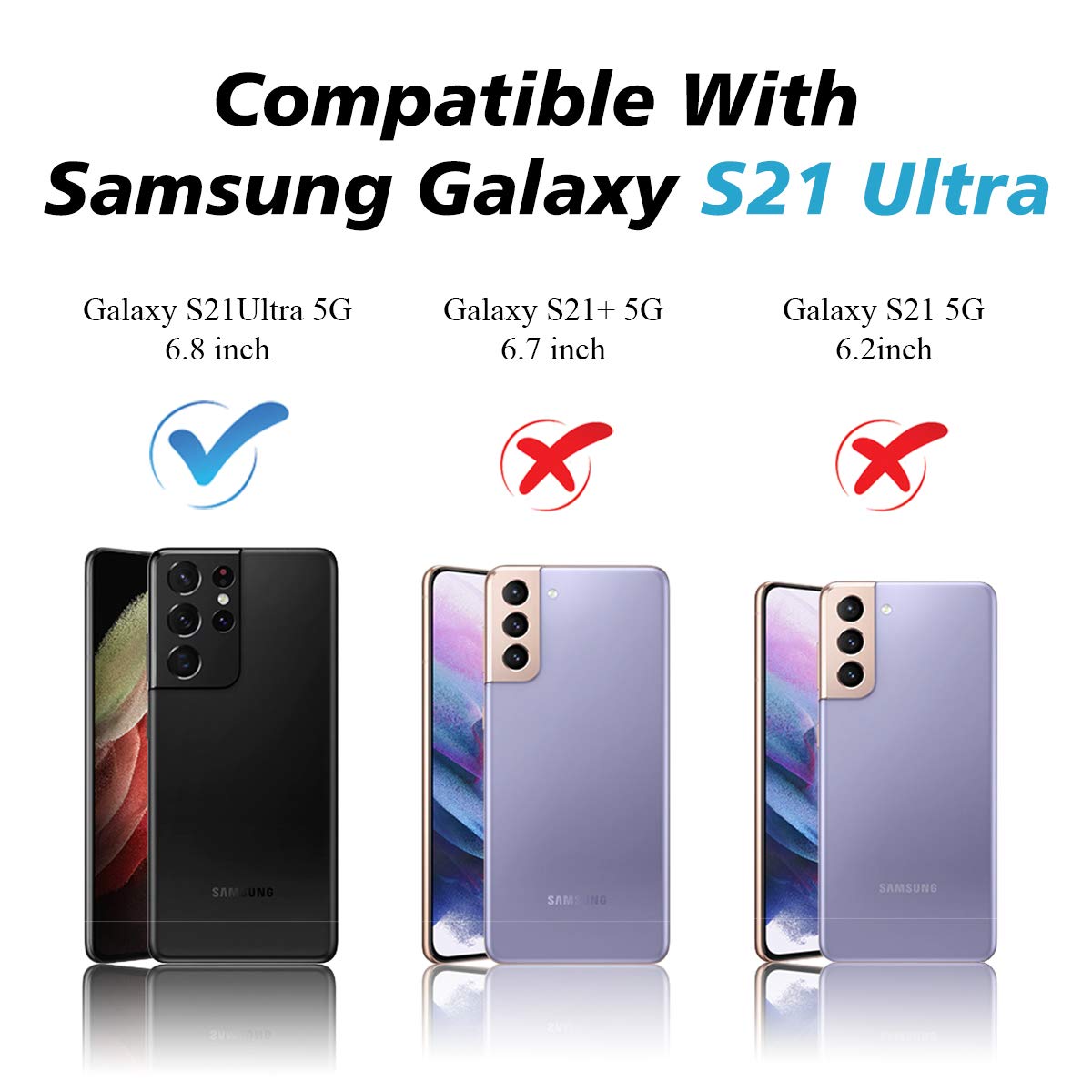 Cloudvalley For Samsung Galaxy S21 Ultra Case With Camera Cover, Full Body Protective & Slim Fit, Camera Protection Case Only Fo