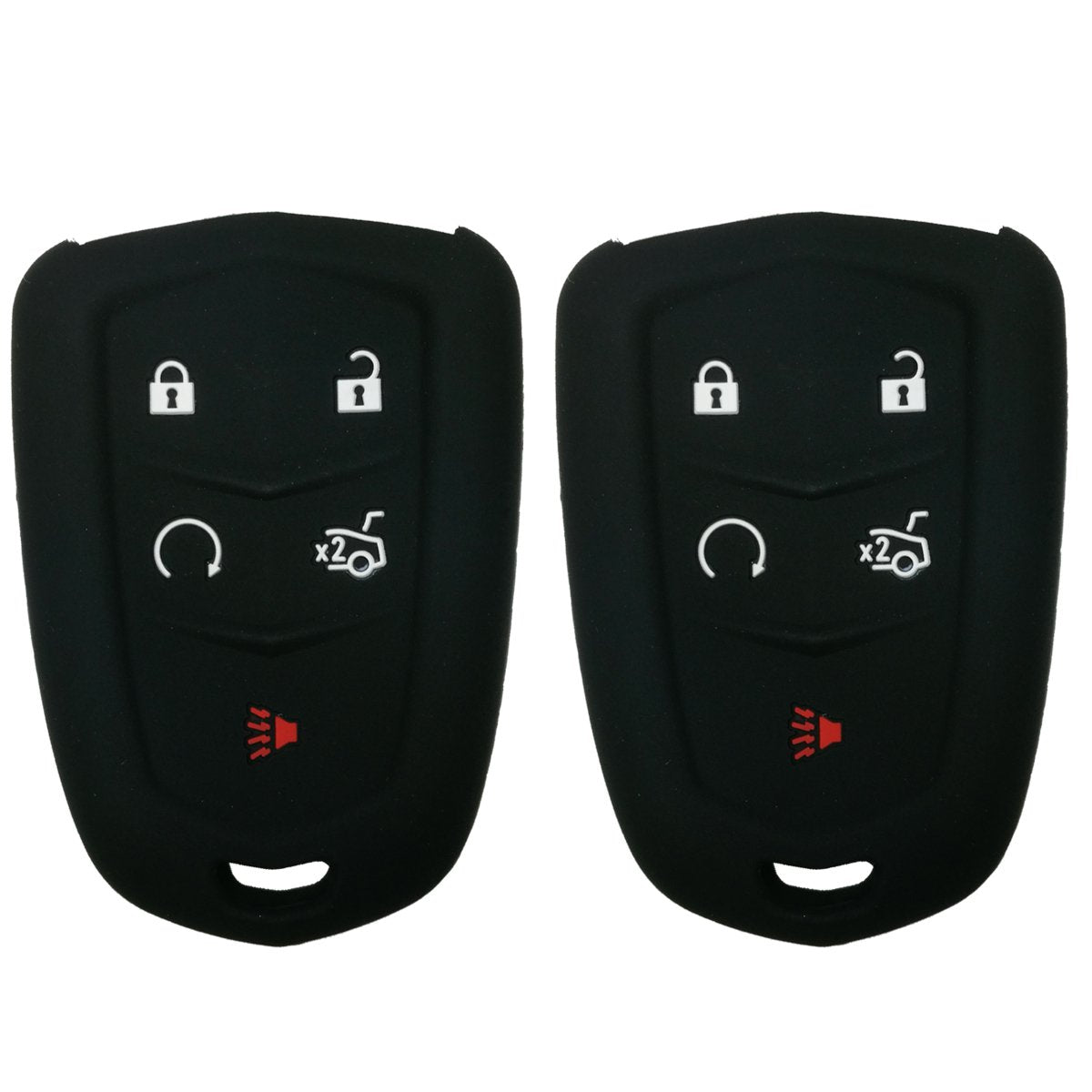 2Pcs Coolbestda Rubber 5 Buttons Smart Key Fob Remote Cover Case Protector Keyless Jacket For 2018 2017 2016 Cadillac Ct6 Xt5 Ct