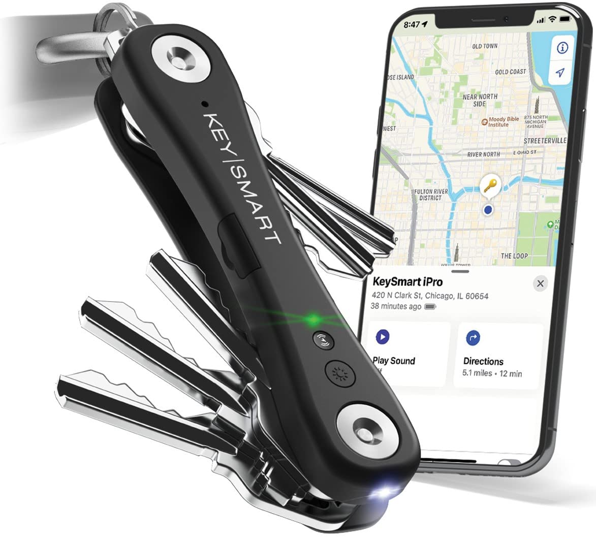 Key Smart Keysmart Ipro   Apple Find My App Compatible   Find Your Lost Key Organizer Keychain Holder, Compact Trackable Key Cha
