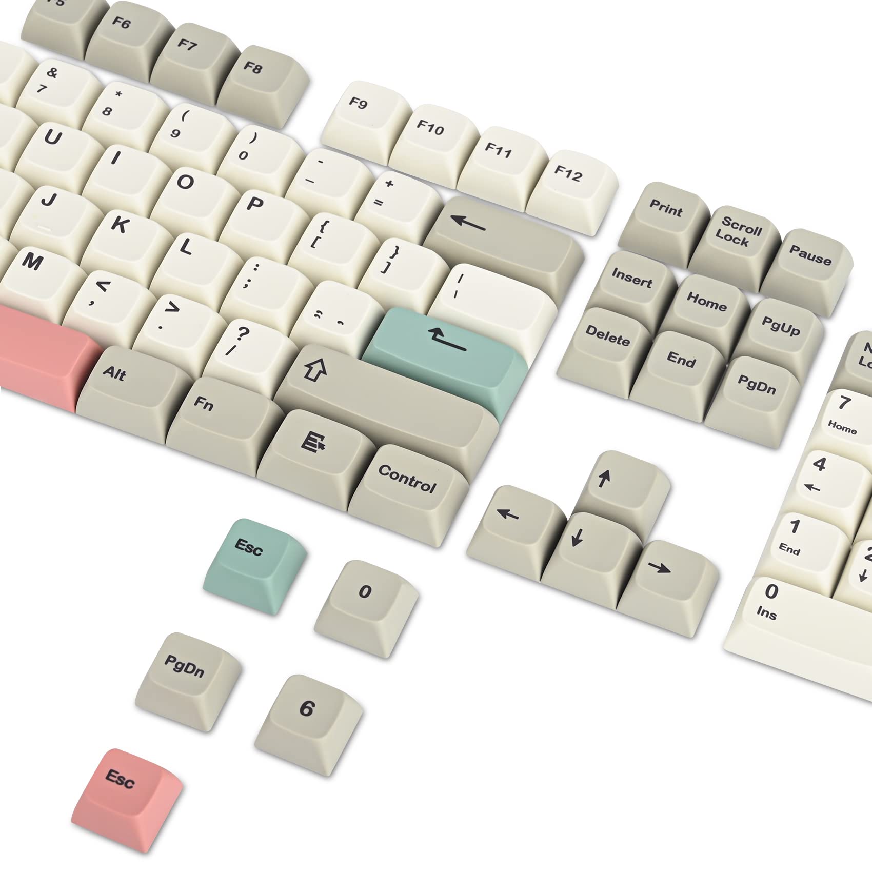 Gtsp 9009 Xda Retro Pbt Keycaps Set For Gaming Keyboard Dye Sub For Cherry Mx Gateron Kailh Switch Gk61/Gk68 60% Mechanical Keyb