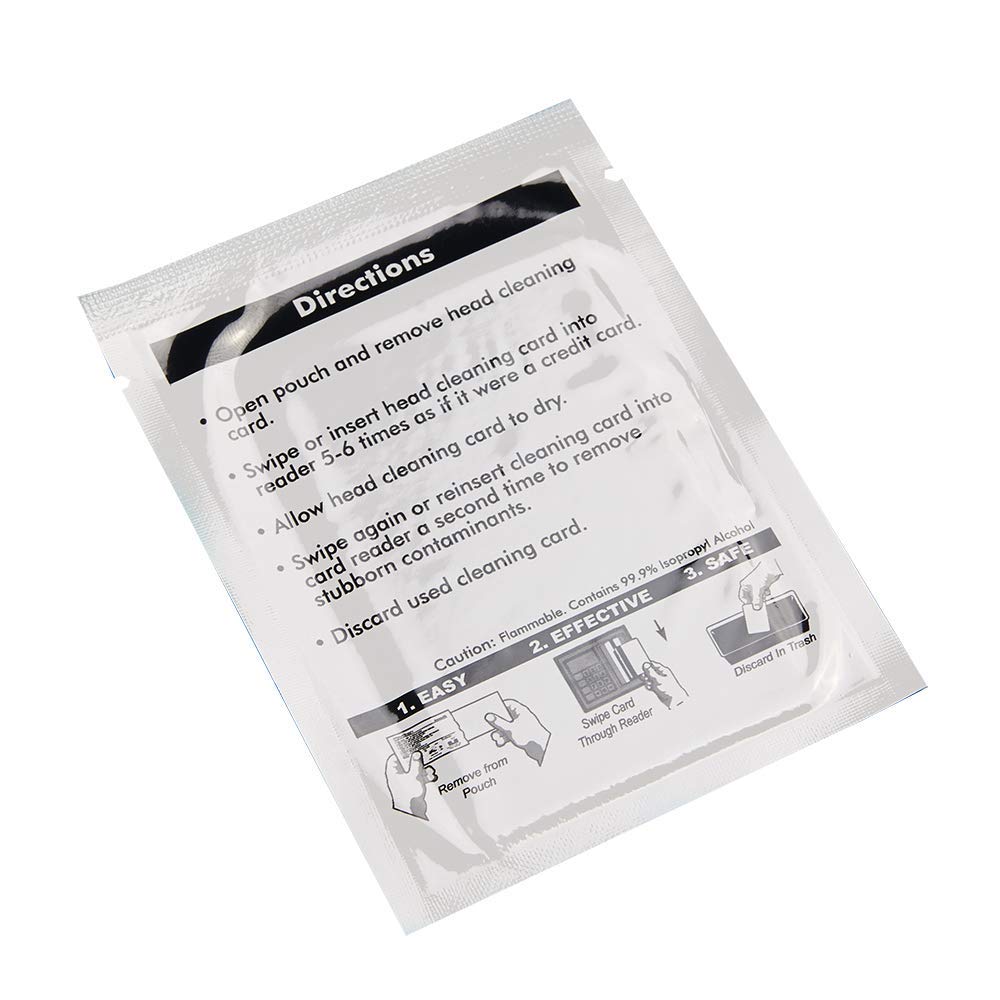 Cr80 Cleaning Cards, Dual Side Card Reader Cleaner, Pos Swipe Terminal Cleaning Cards Ck Cr80 (25Pcs)