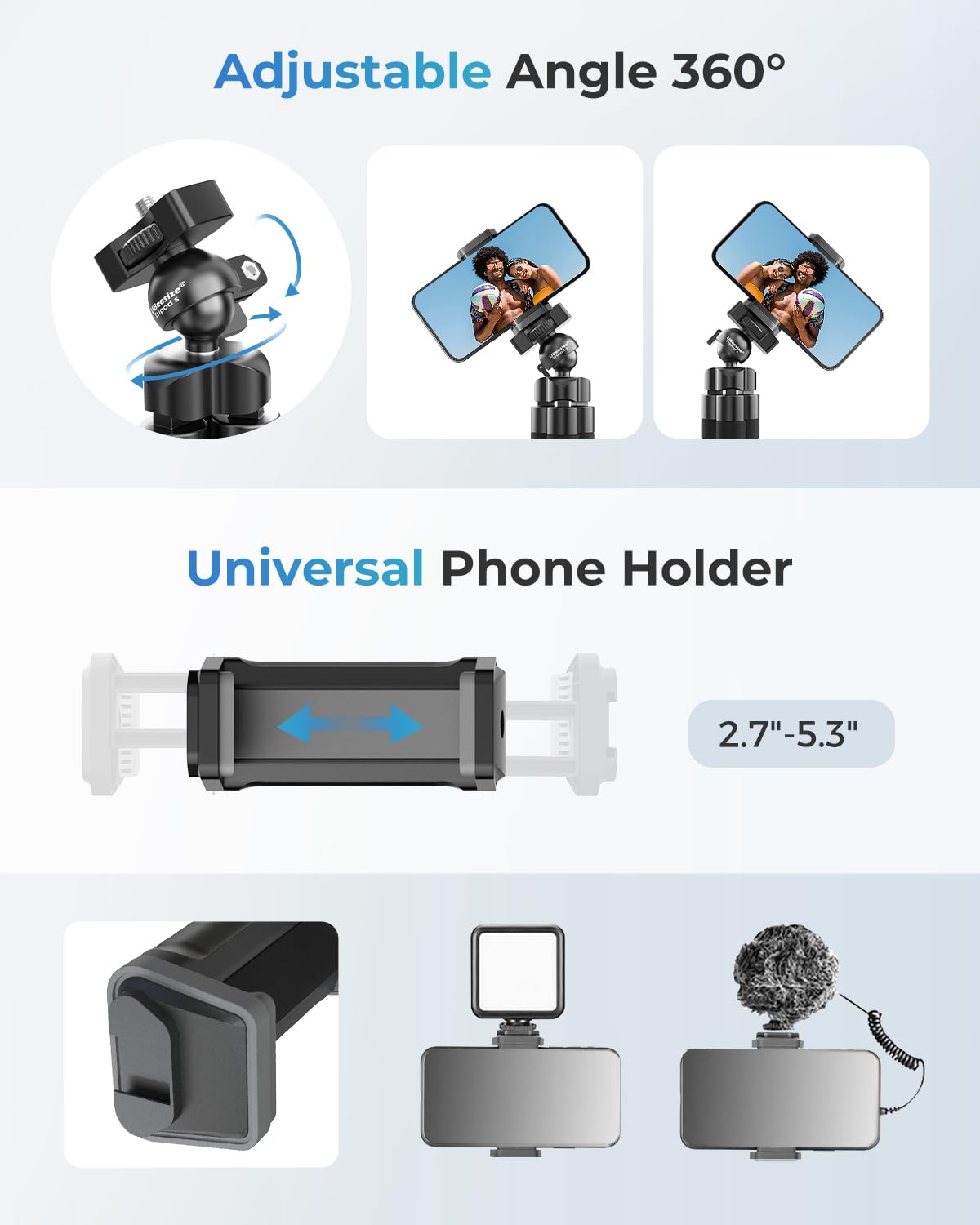 Ubeesize Phone Tripod, Premium Flexible Phone Tripod With Remote And Phone Mount, Mini Tripod Stand For Camera, Gopro
