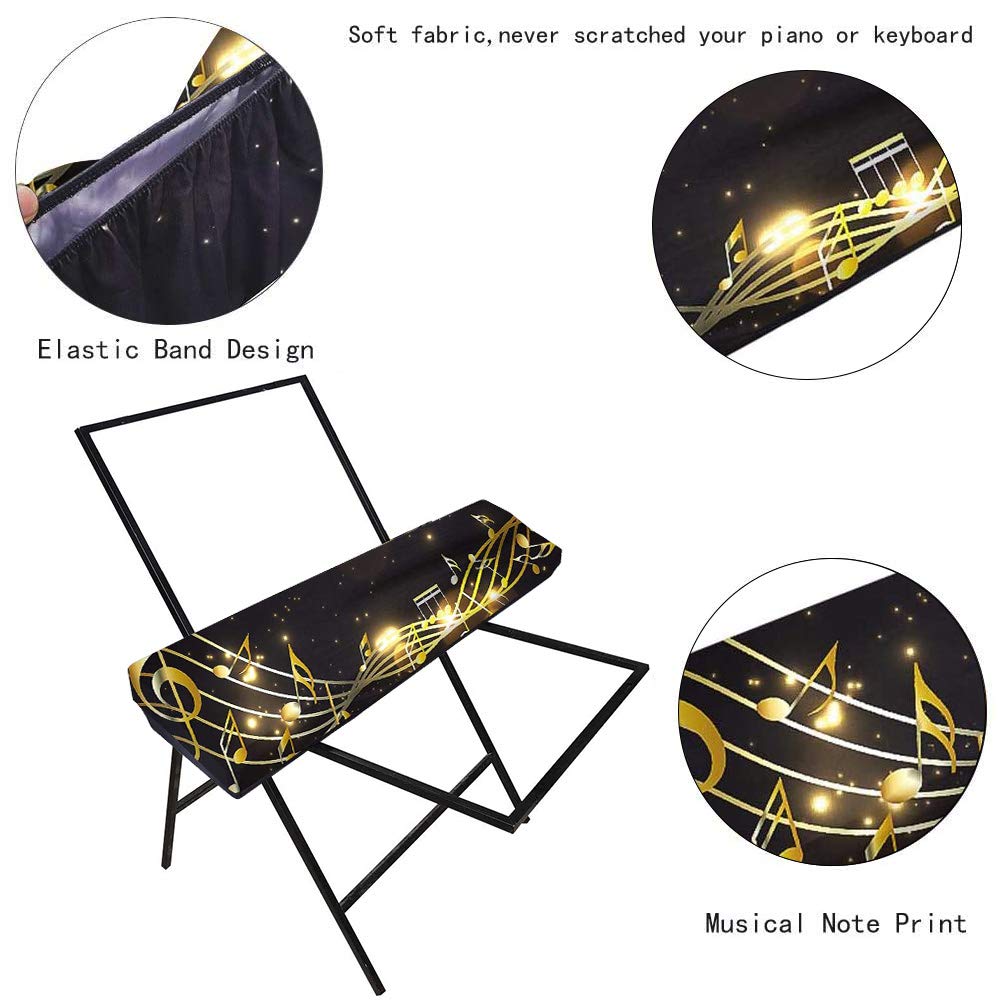 Piano Keyboard Dust Cover For 61/88 Keys,Piano Cover,Keyboard Dust Cover,Adjustable Electric/Digital Piano Stretchable Protectiv