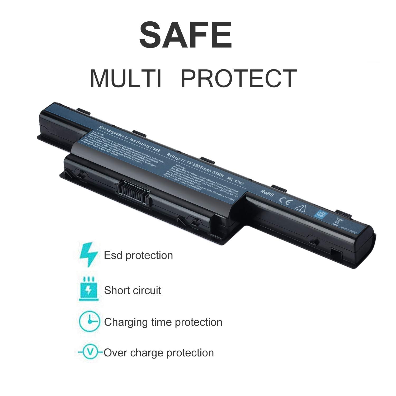 Laptop Battery Replacement For Compatible As10D31 As10D41 As10D51 As10D61 As10D71 As10D73 As10D75 As10D81 5250 5336 5551 5552 55