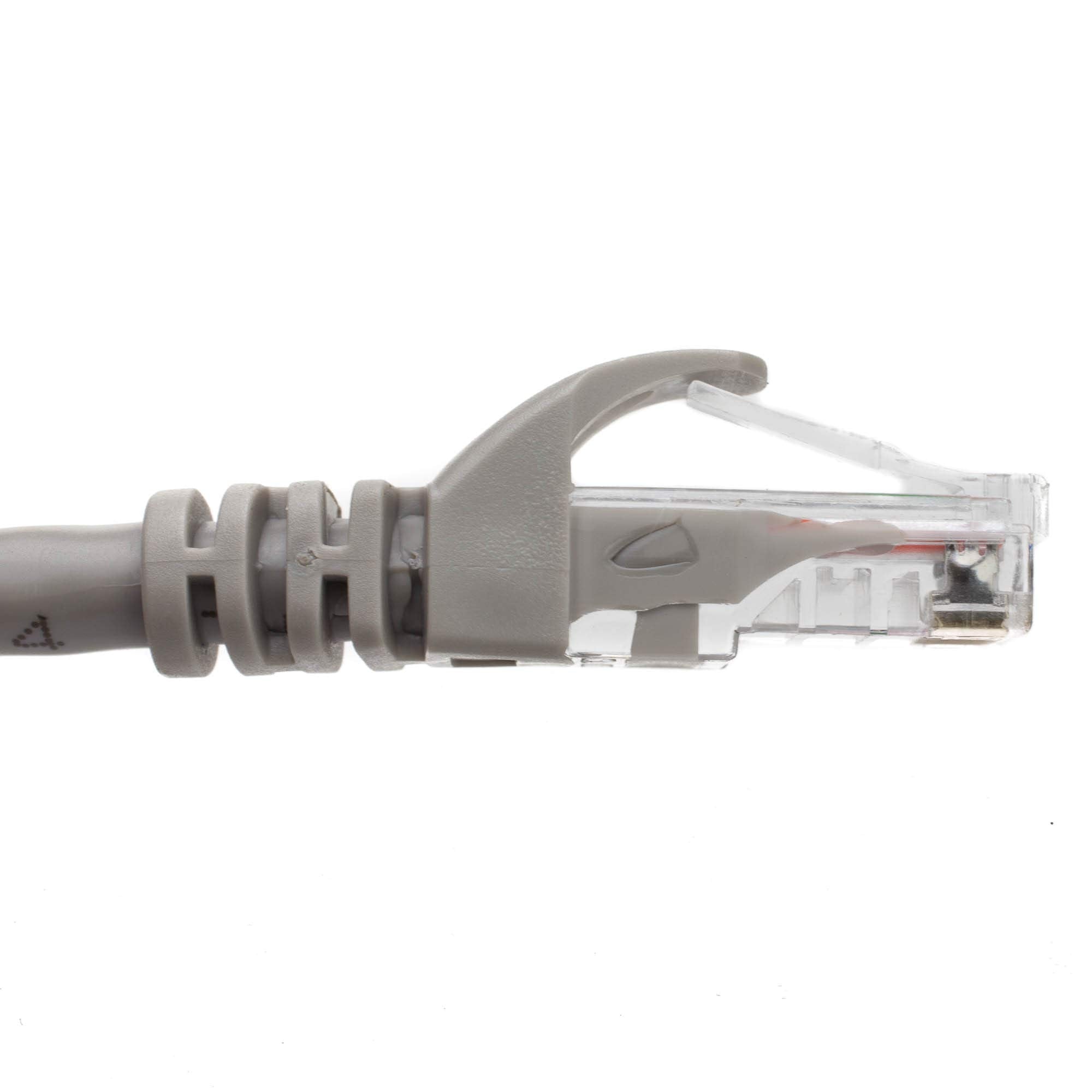 Cablewholesale 10 Foot Cat6 Finger Boot Ethernet Patch Cable, Gray, 24Awg, Rj45 Gold Plate Connector, 4 Pair Stranded Copper, Un
