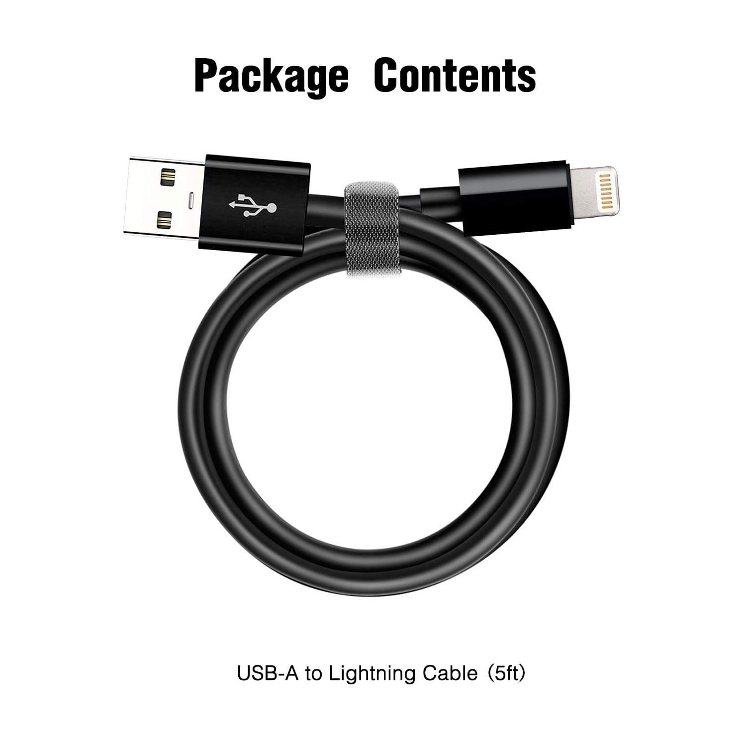 Abysssea CarPlay Cable for iPhone 14, 3.3ft Black Lightning Charger, MFi Certified, Compatible with iPhone 14/13/12/11/Xs/X