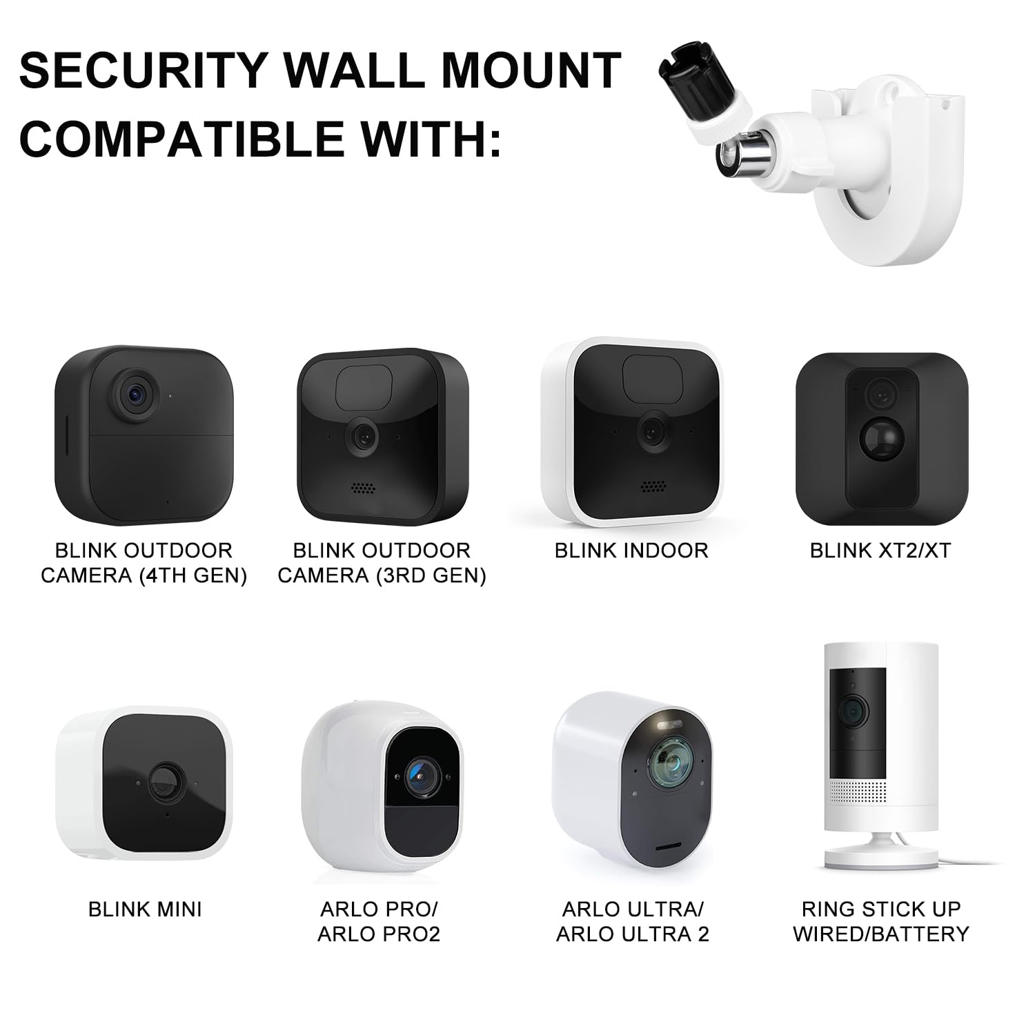 1 Pack Strong Adhesive Wall Mount +Adjustable Indoor/Outdoor Security Wall Mount Compatible With All New Blink Outdoor 4 (4Th Ge