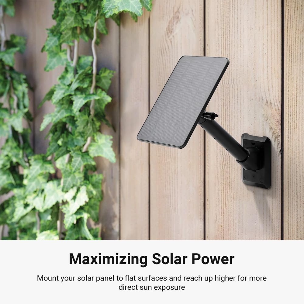 Holicfun Universal Solar Panel Wall Mount For Ring, Eufy, Arlo, Wyze, Reolink Solar Panels And More, Extended Mounting Arm, Mult