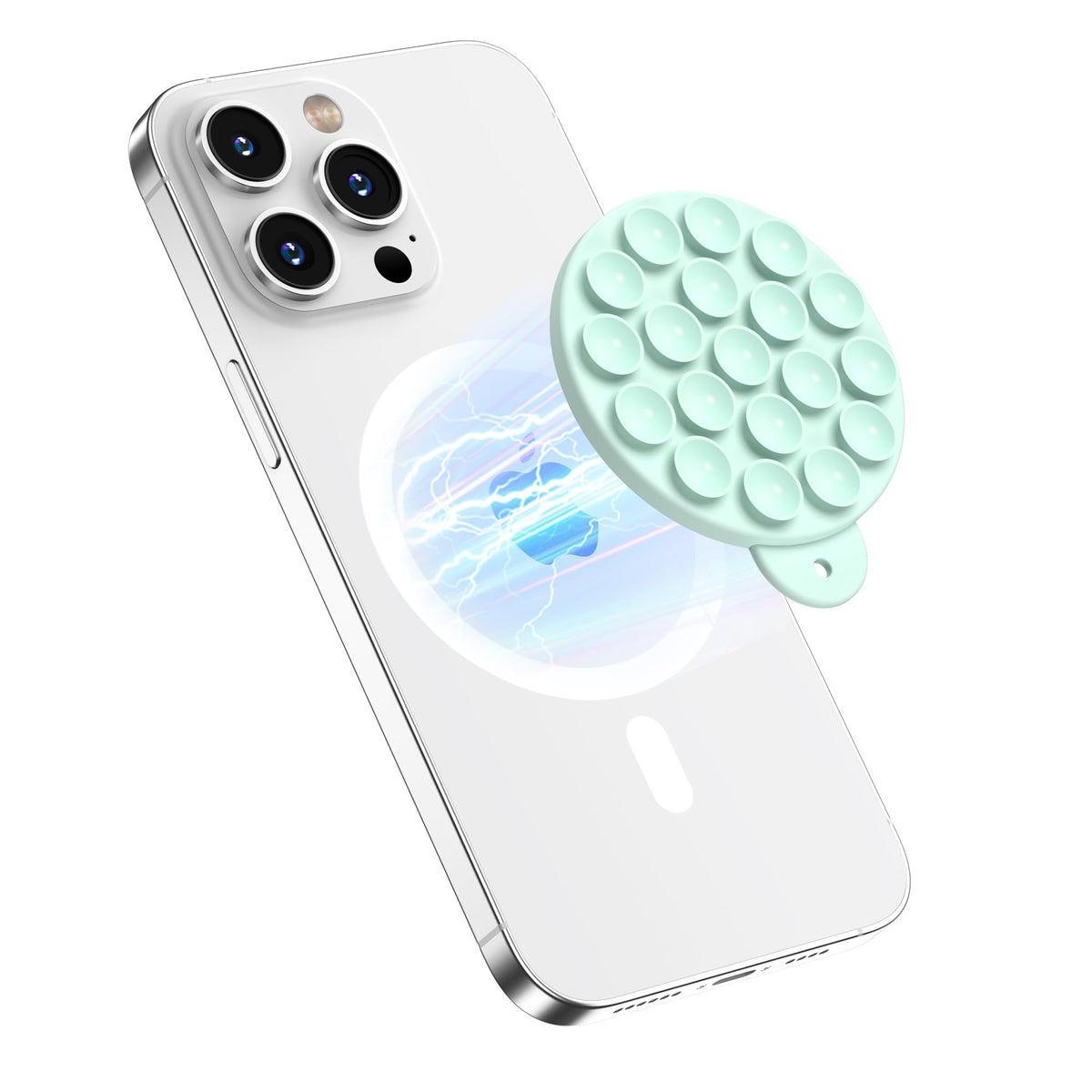 Hsaohd Magnetic Suction Cup Phone Mount For Magsafe Case, Silicone Hands-Free Phone Grip Holder For Iphone And Android, Mirror S