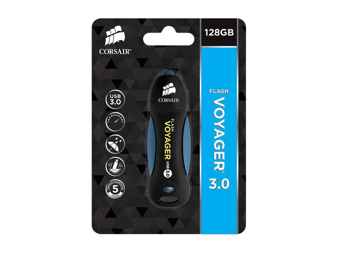 Corsair 128 Gb Usb 3.0 Flash Voyager Flash Drive, Black
