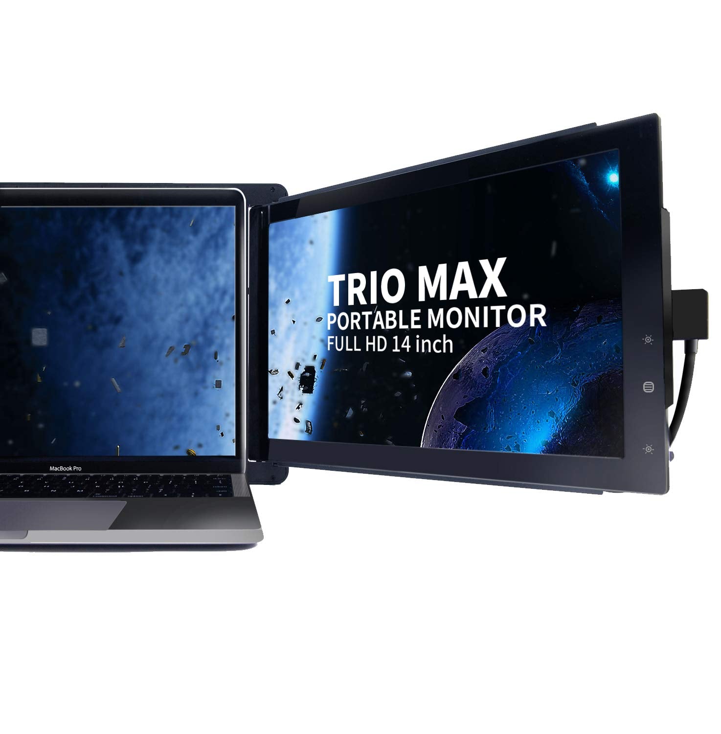 Trio Max Portable Monitor for Laptop, 14.1 FHD 1080P Attachable Laptop Screen, USB C/USB A Dual or Triple Displays,13-17 Laptops