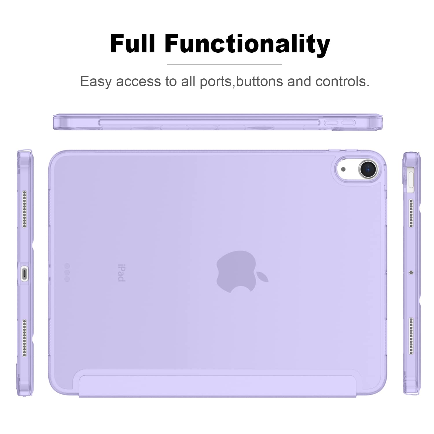 Imieet Ipad Air 11 Inch Case   Slim Cover With Translucent Frosted Hard Back [Support Touch Id] (Lilac Purple)