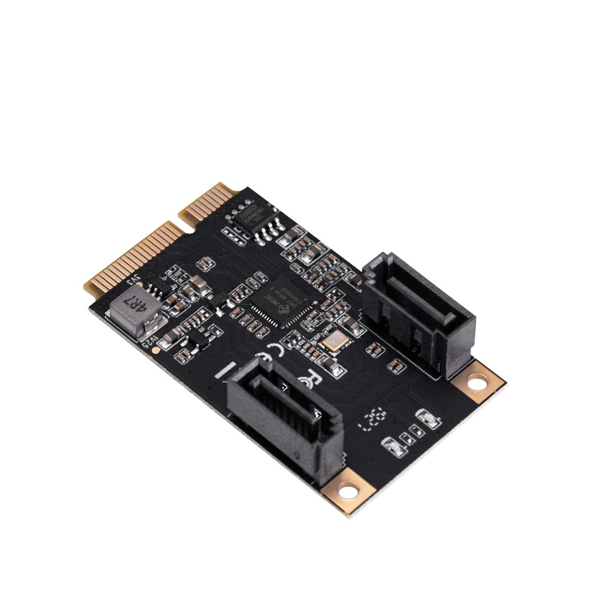 I/O CREST MiniPCIE to SATA III 2 Ports Adapter Card (Jmicro Chipset), Add Two SATA 3.0 Devices to Any Full Size Mini PCI-e Slot