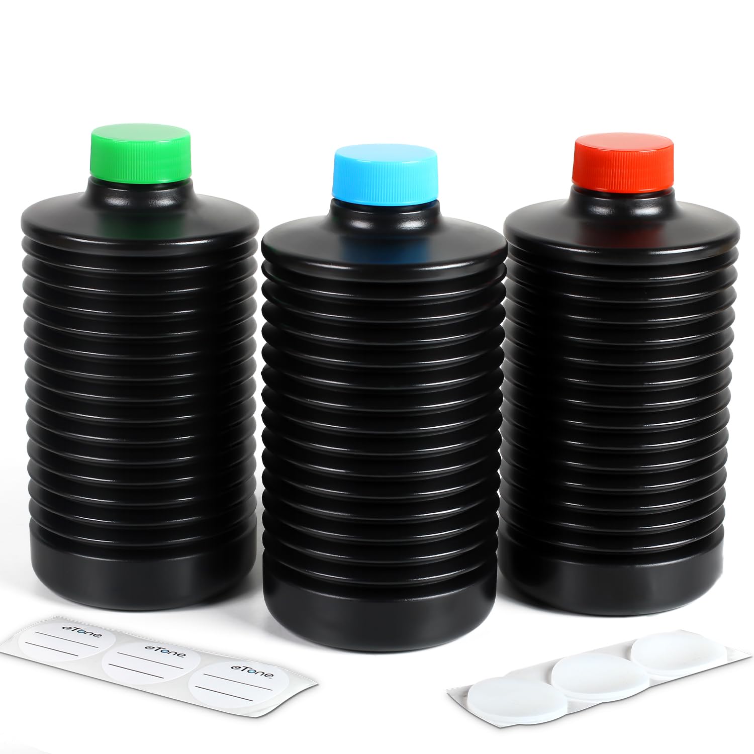 Etone 3X 1000Ml Collapsible Darkroom Chemical Storage Bottles Foldable Liquid Container Film Photo Developing Processing Equipme