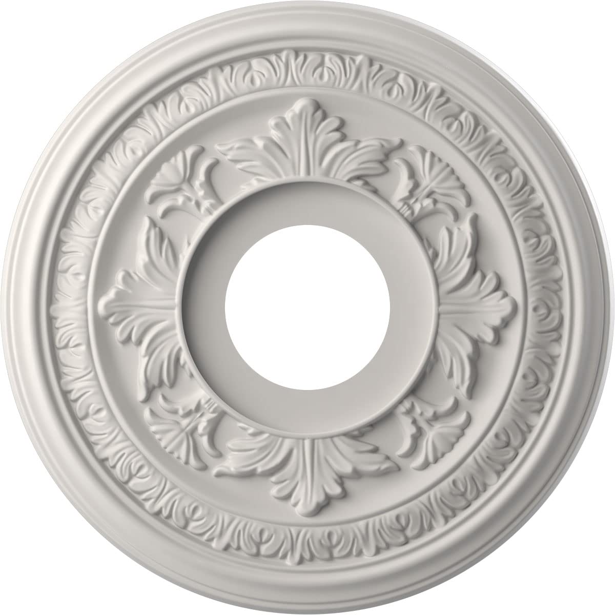 Ekena Millwork Cmp13Bagbw Baltimore Thermoformed Pvc Ceiling Medallion (Fits Canopies Up To 5 1/4''), 13''Od X 3 1/2''Id X 3/4''