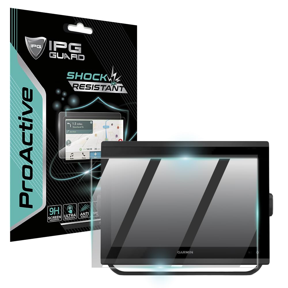 IPG ProActive Made For Garmin GPSMAP 1223 xsv Combo GPS/Fishfinder 12 Inch Display 9H Hardness Screen Protector Nano Ceramic Fil