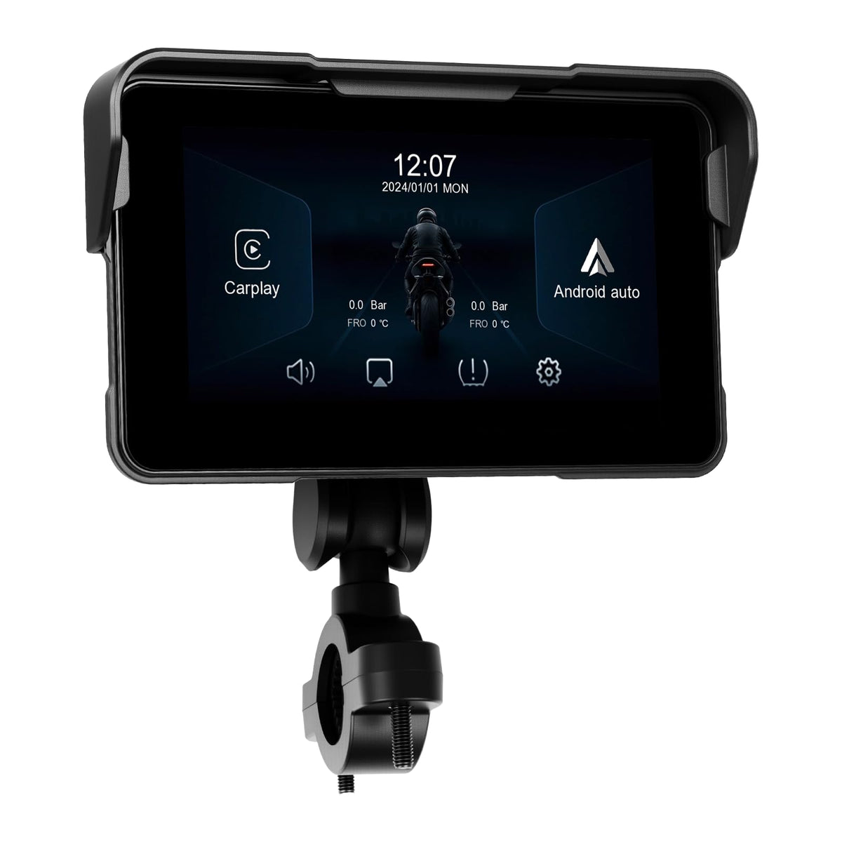 Camecho Motorcycle Carplay Screen, 5.5'' Waterproof Portable Wireless Carplay Android Auto For Motorbike, Steering Wheel Control