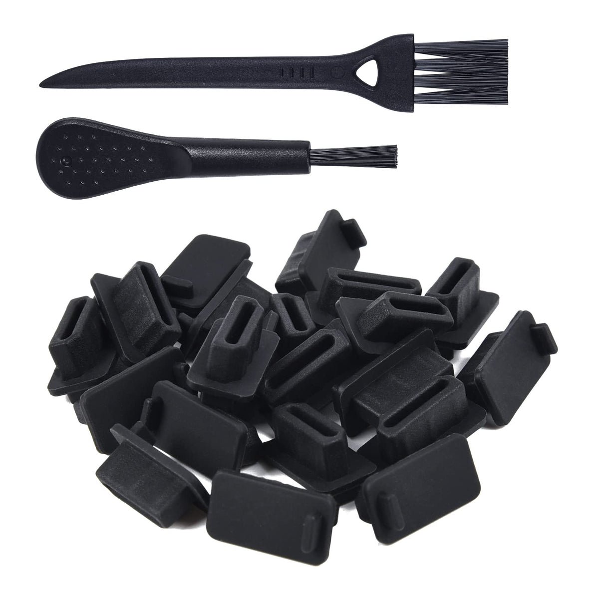20 Pcs HDMI Anti Dust Plugs Cover Cap Protector, HDMI Female Prot Cover Dust Plugs Stoppers for TV, Laptop, Computer, Other Devices with 2 Cleaning Brushes