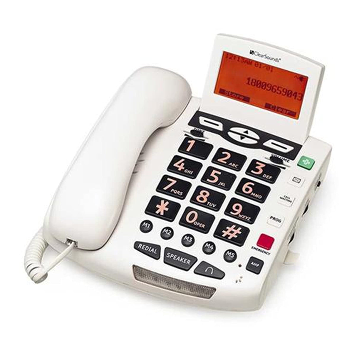 Clearsounds Amplified Bigbutton Spkrphone 50Db White