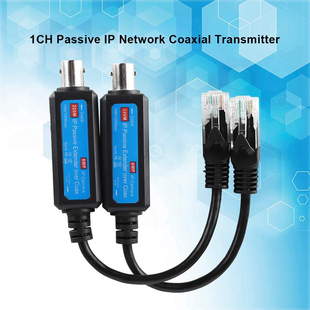 Ip Network Coaxial Transmitter 10/100Mbps Network Hd Camera Coaxial Lines,Passive Ip Network Coaxial Transmitter Receiver Extender Ip Nvr Camera
