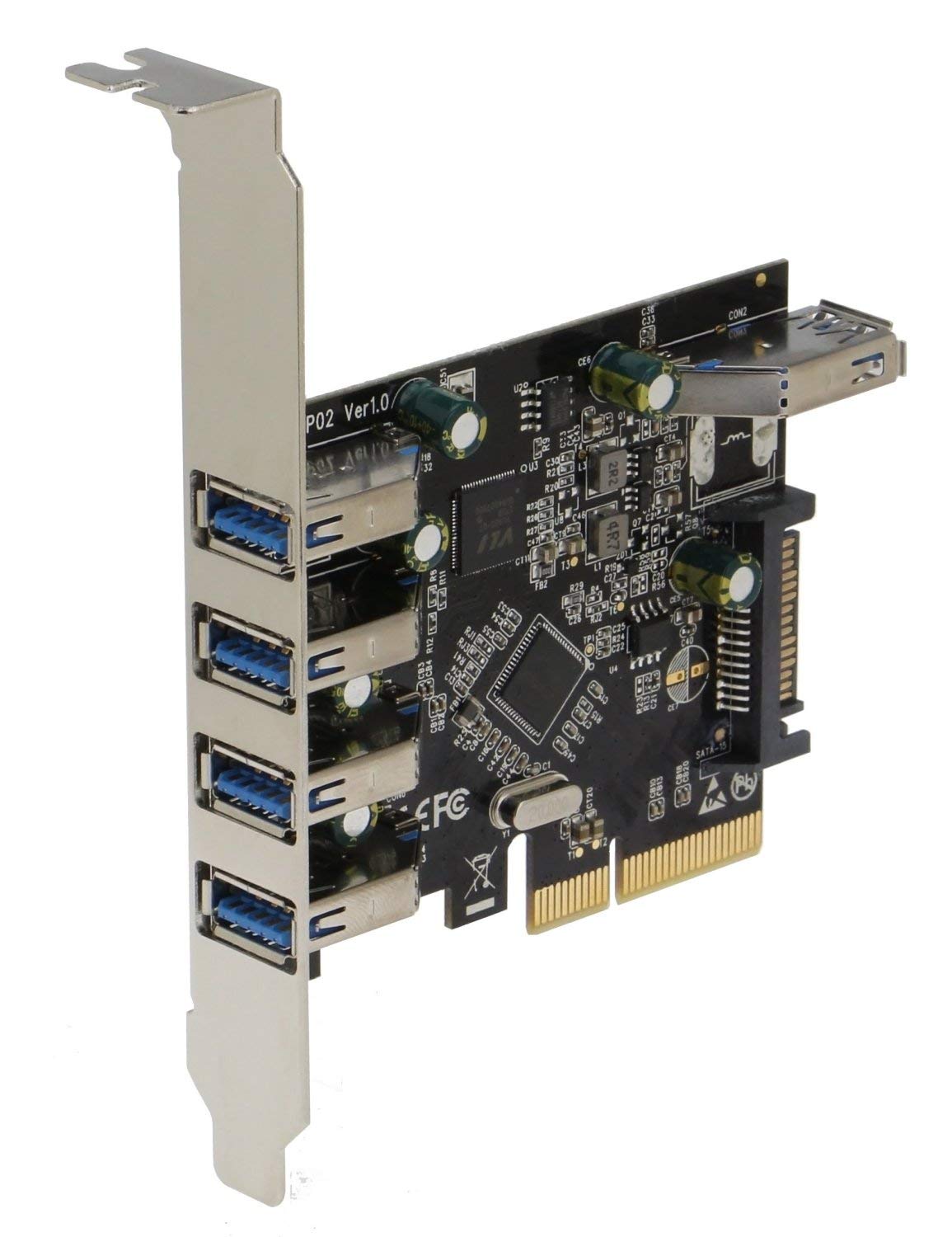 Sedna   Pcie 5 Port (4E1I) Usb 3.1 Gen Ii (10Gbps) Adapter Card With Low And Standard Profile Brackets