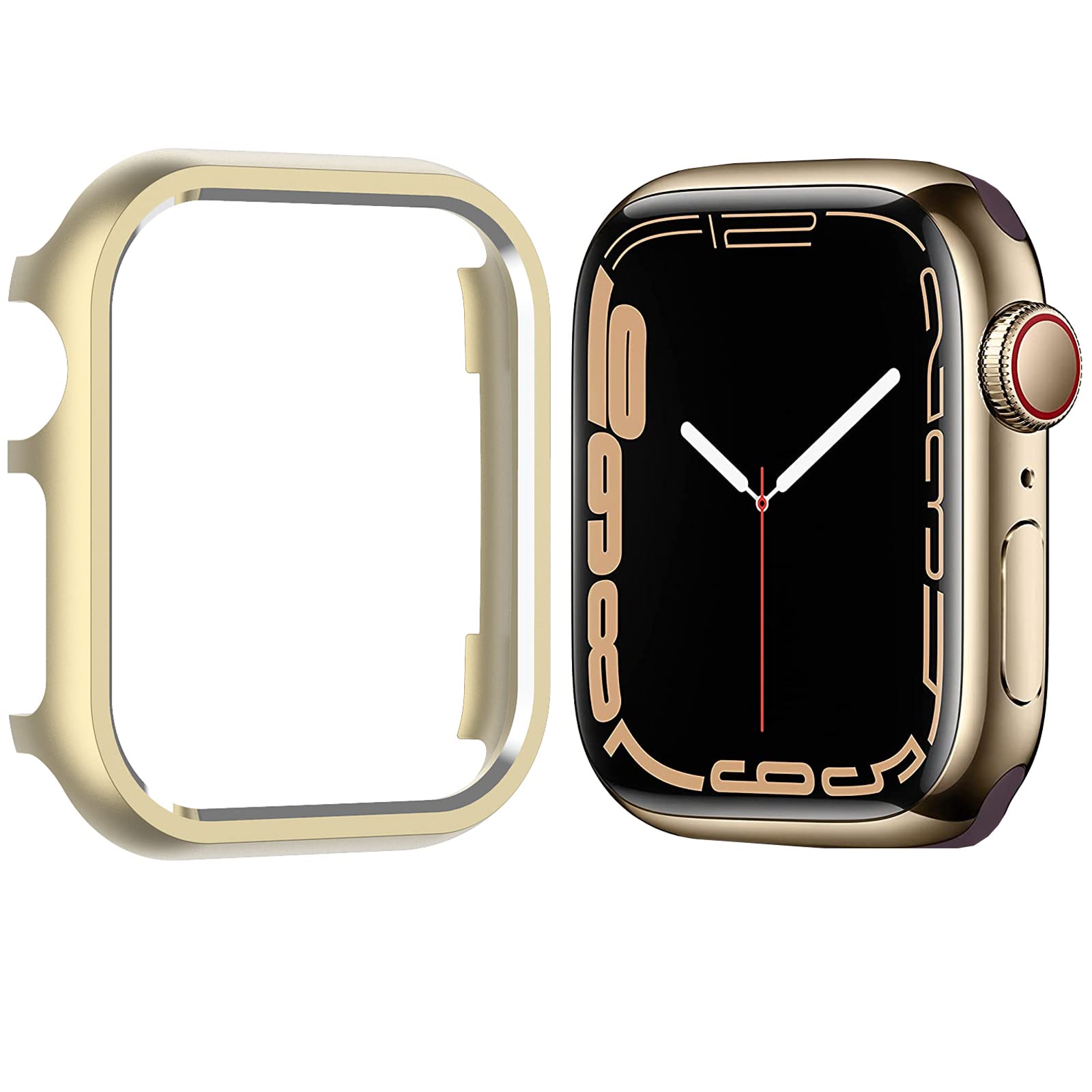 Compatible Gold Apple Watch Series 8 7 Case 41Mm,Ninki Drop Resistance Luxury Aluminium Apple Watch Case 41Mm Protective Case Fo
